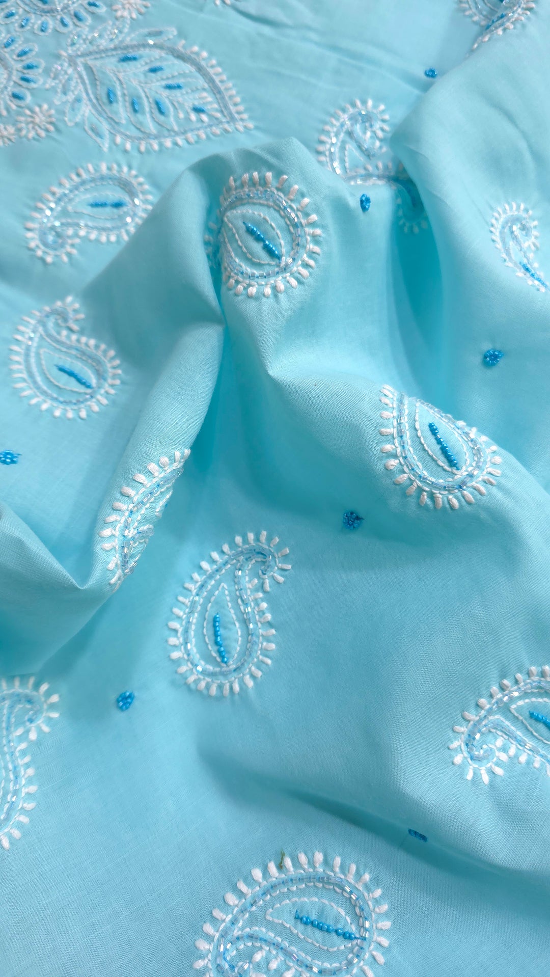 Pearl Chikankari Cotton Dress Material | Paridhan Chikan