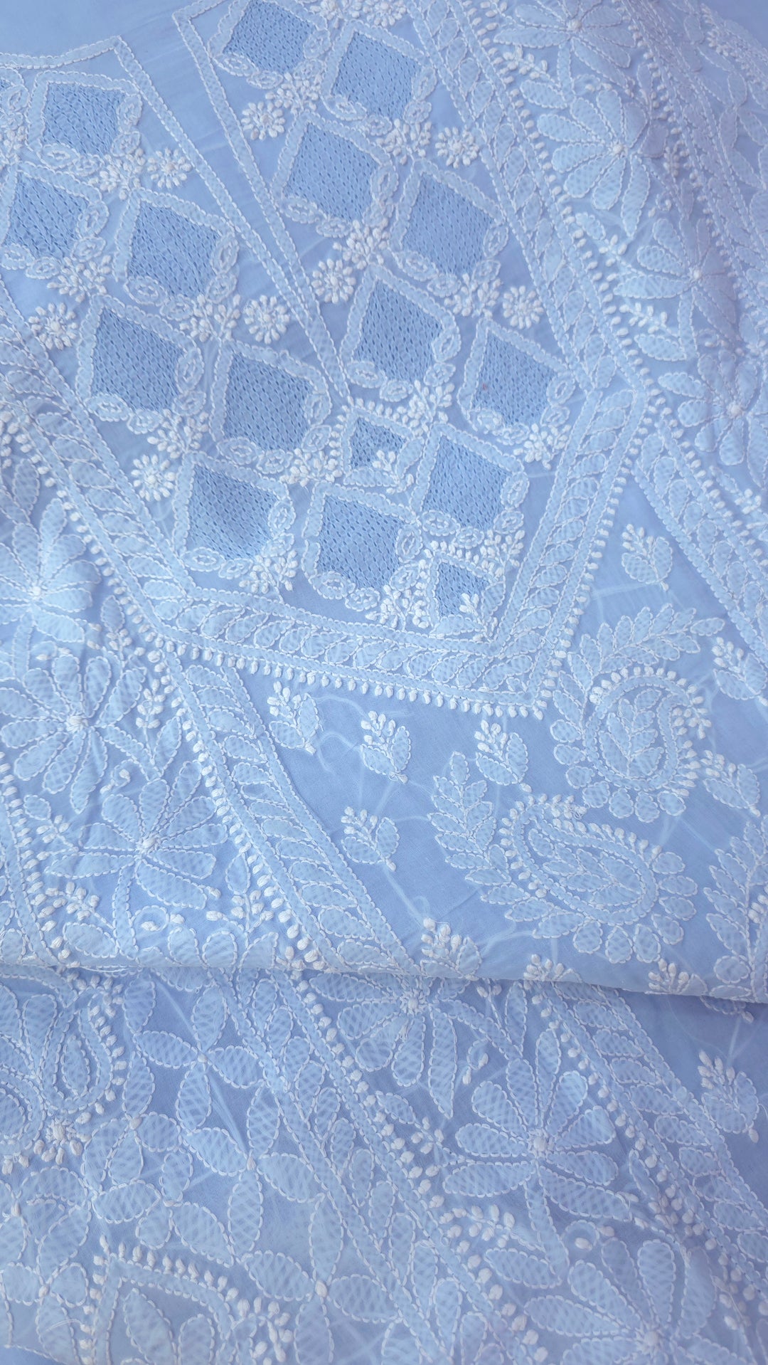 Sarahna Lucknow Hand Jaali Chikankari Cotton Dress Material