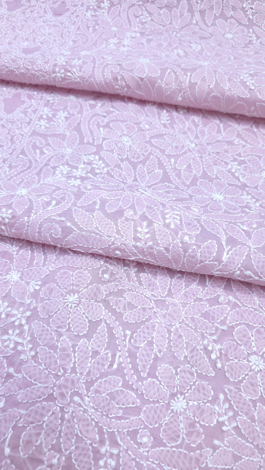 " Lucknowi Chikankari Unstitched Cotton Suit Set – Kurta, Bottom & Dupatta by Paridhan Chikan"
