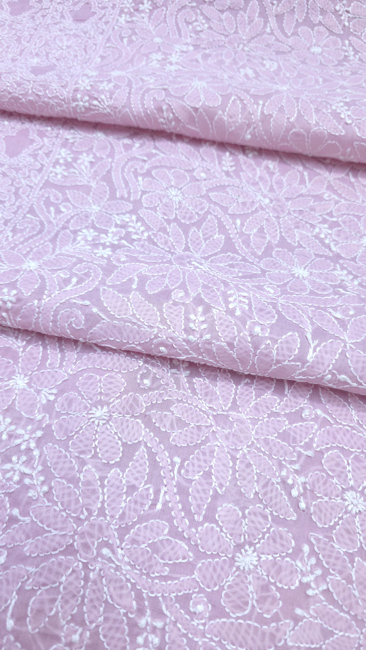 " Lucknowi Chikankari Unstitched Cotton Suit Set – Kurta, Bottom & Dupatta by Paridhan Chikan"