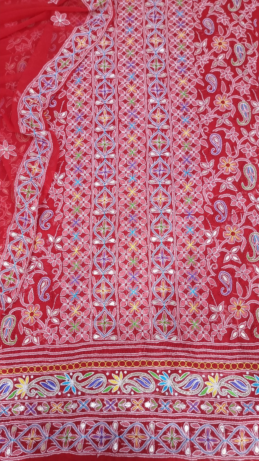 Georgette Chikankari Dress Material Resham Aari Work