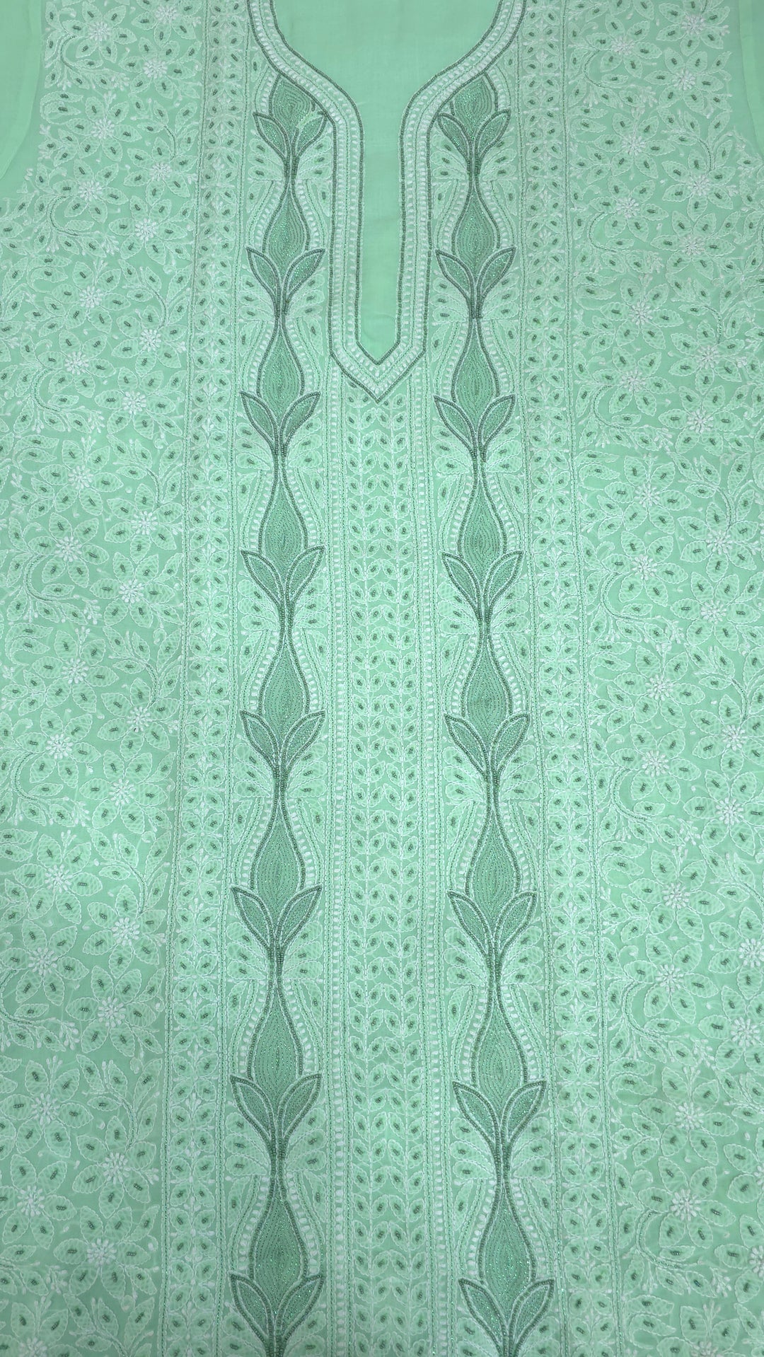 Paridhan Chikan Cotton Chikankari Unstitched Dress Material – 3 Pc Suit Set with Hand Embroidery & Pearl Work in Every Motif