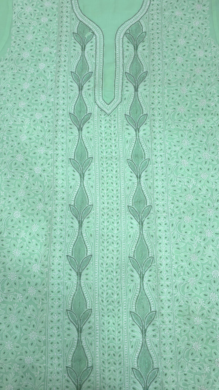 Paridhan Chikan Cotton Chikankari Unstitched Dress Material – 3 Pc Suit Set with Hand Embroidery & Pearl Work in Every Motif
