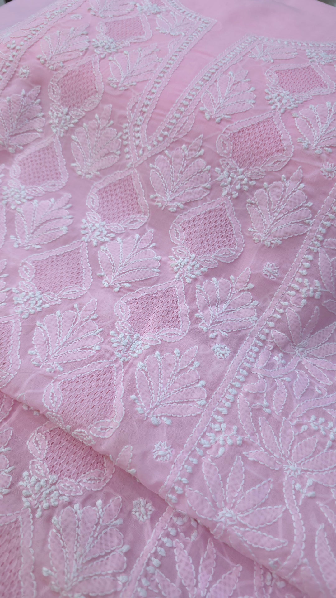 Tareef Lucknow Hand Jaali Chikankari Cotton Dress Material
