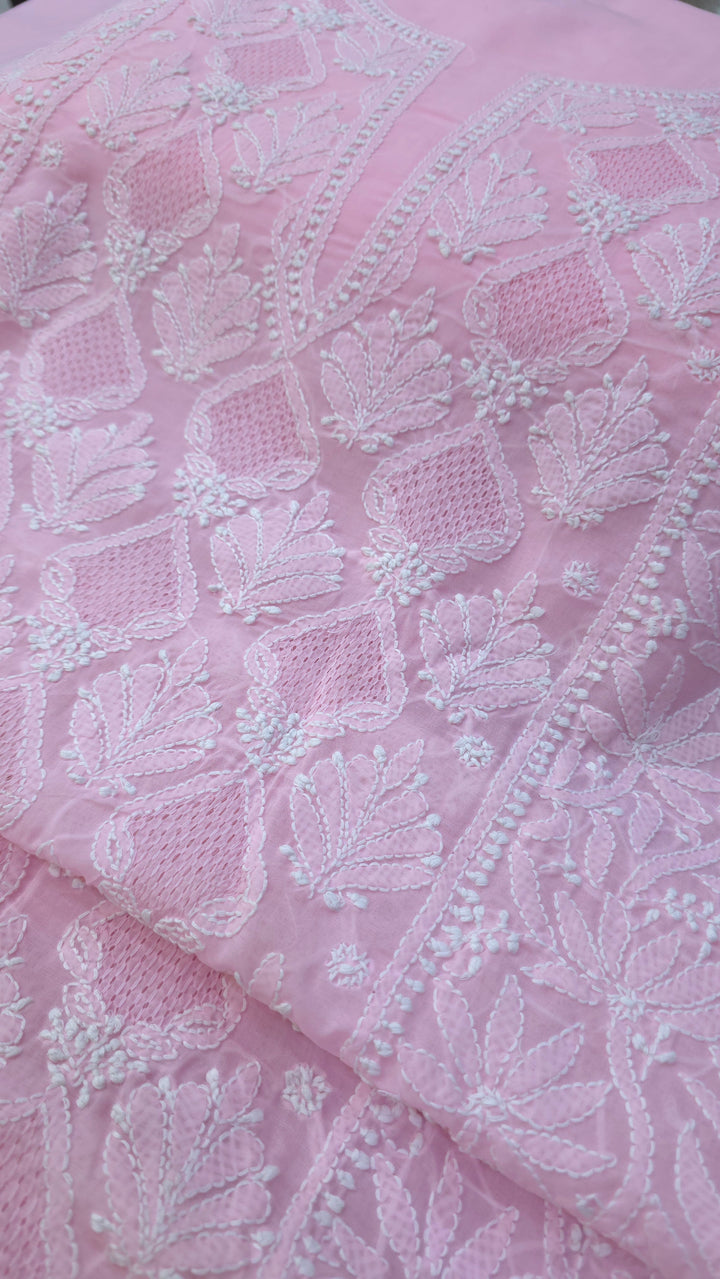 Tareef Lucknow Hand Jaali Chikankari Cotton Dress Material