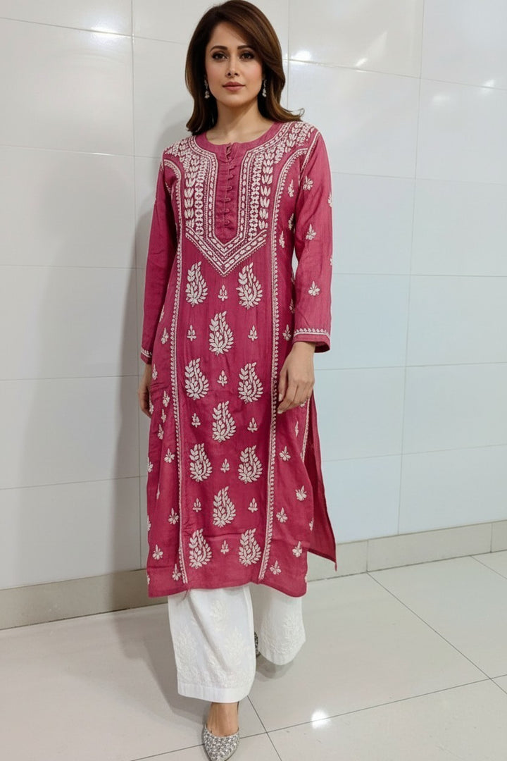 Pure Muslin Chikankari Kurti