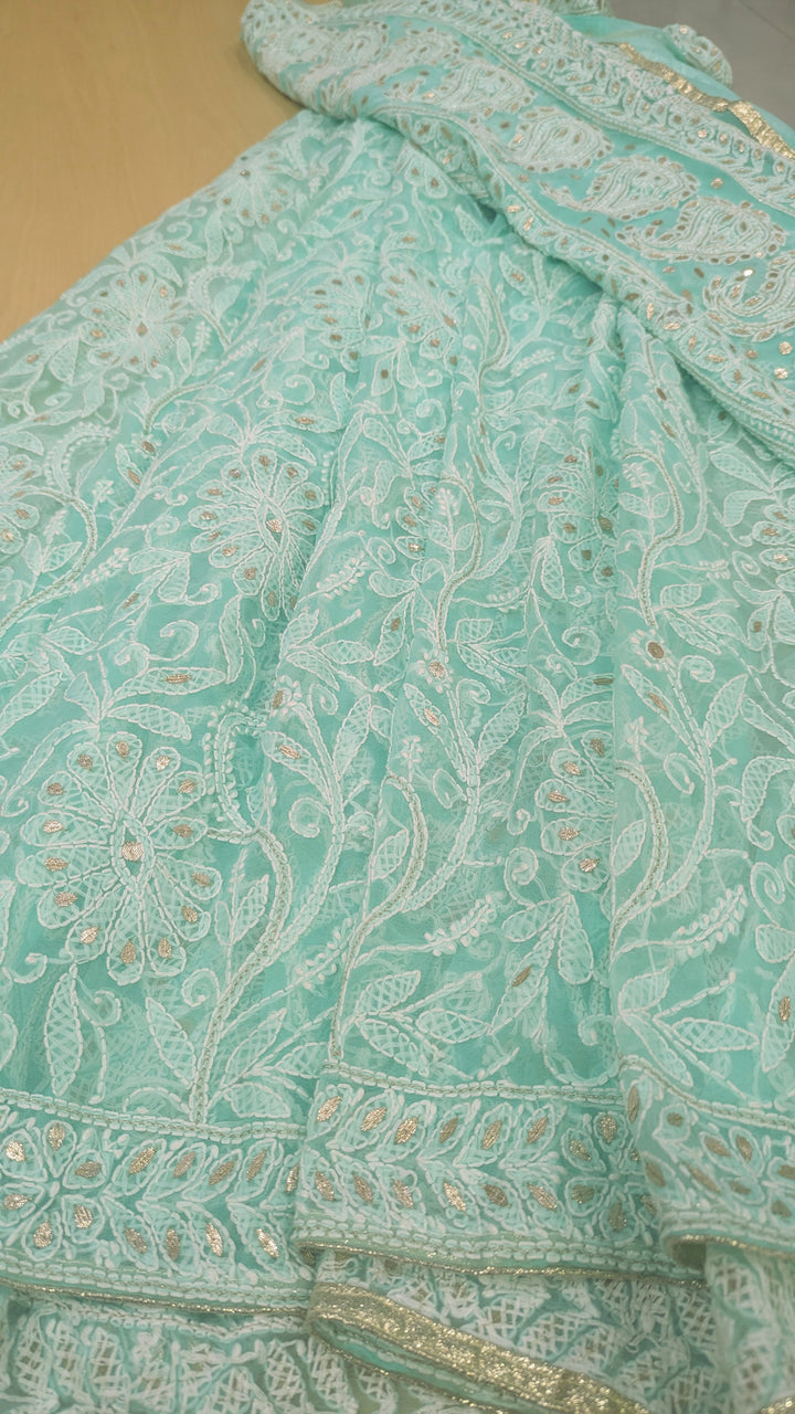 Georgette Chikankari Saree