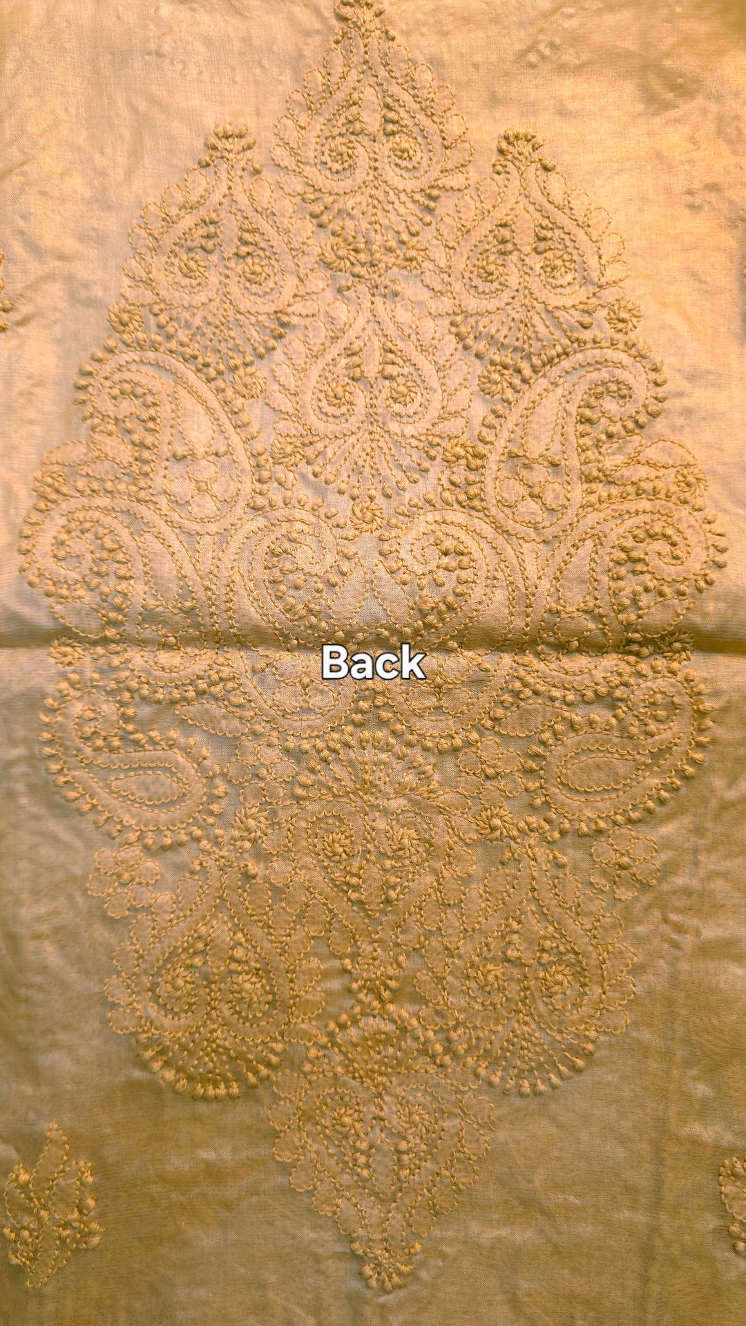 Pure Paper Silk Chikankari Fabric | Full Jaal Hand Embroidery Kurta Fabric for Women