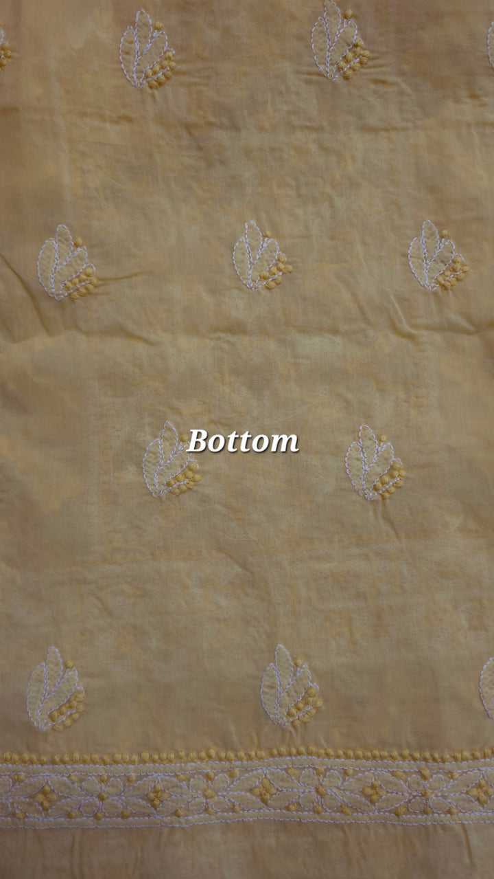 Darz Lucknowi Chikankari  Dress Material – Handmade Cotton Suit with Chiffon Dupatta