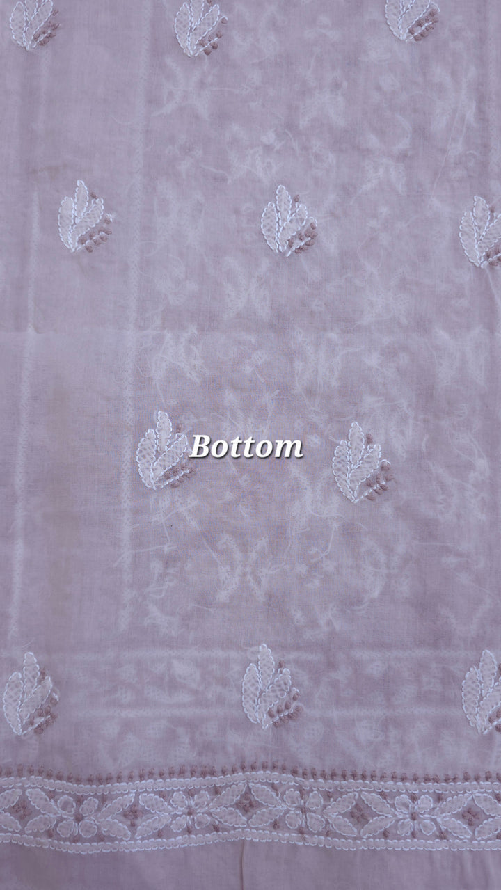 Darz Lucknowi Chikankari  Dress Material – Handmade Cotton Suit with Chiffon Dupatta