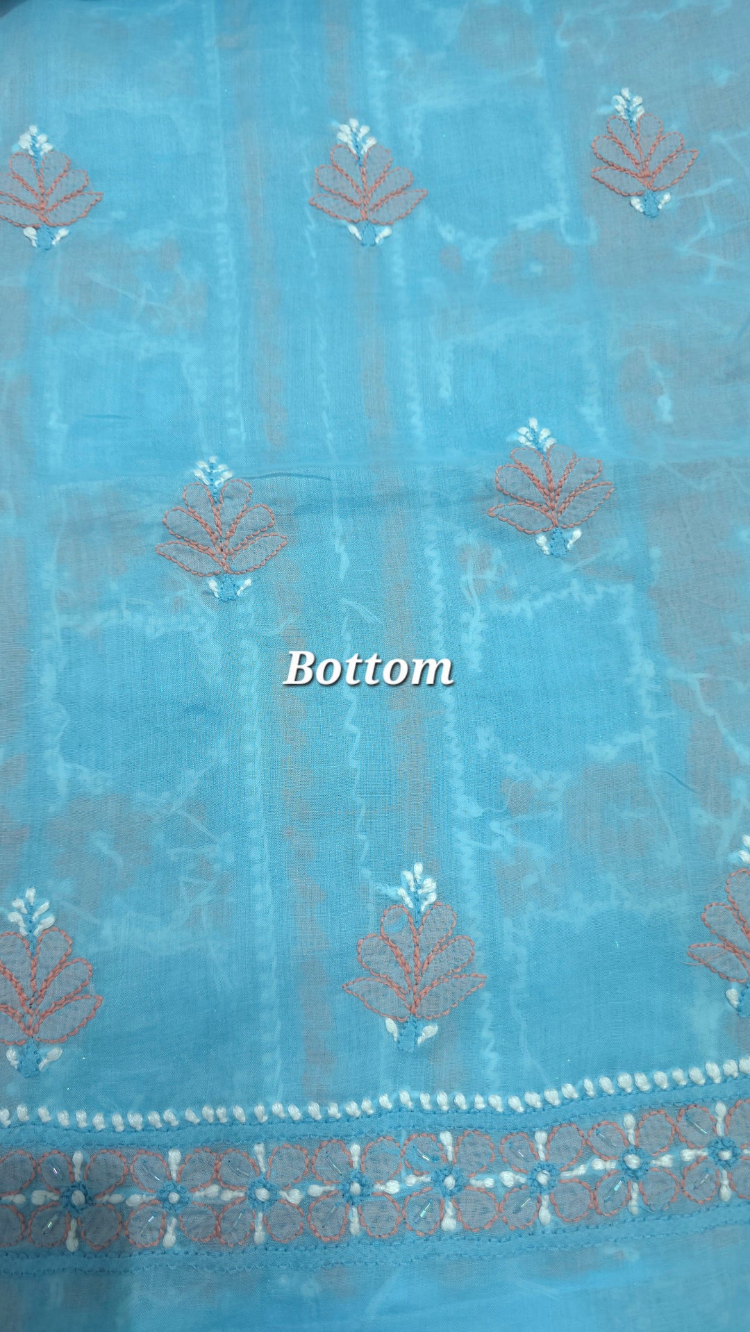 Paridhan Chikan Cotton Chikankari Unstitched Dress Material – 3 Pc Suit Set with Hand Embroidery & Pearl Work in Every Motif