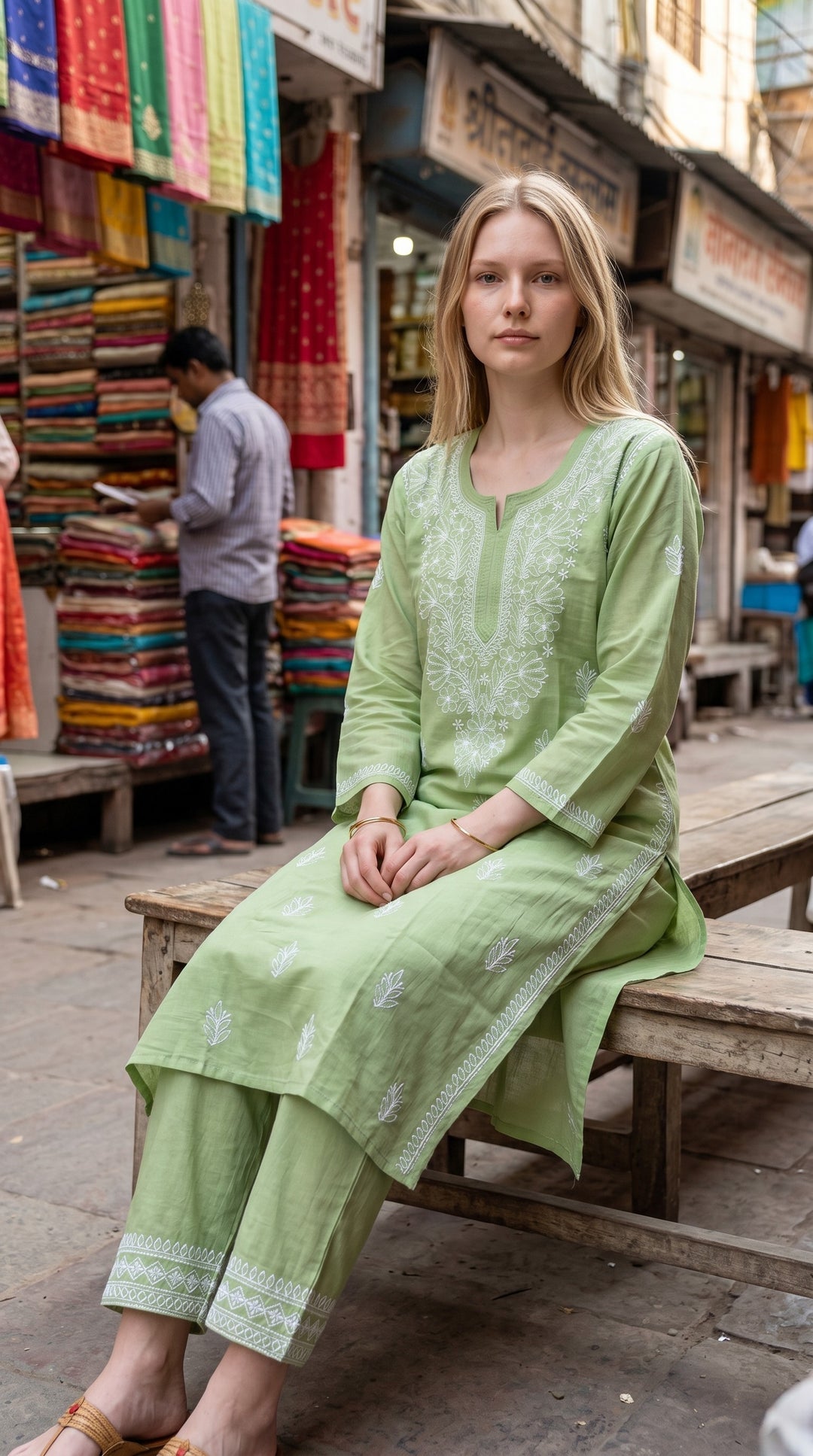 Elegant Cotton Chikankari Kurti for Women | Lightweight Hand Embroidered Office & Daily Wear Kurta
