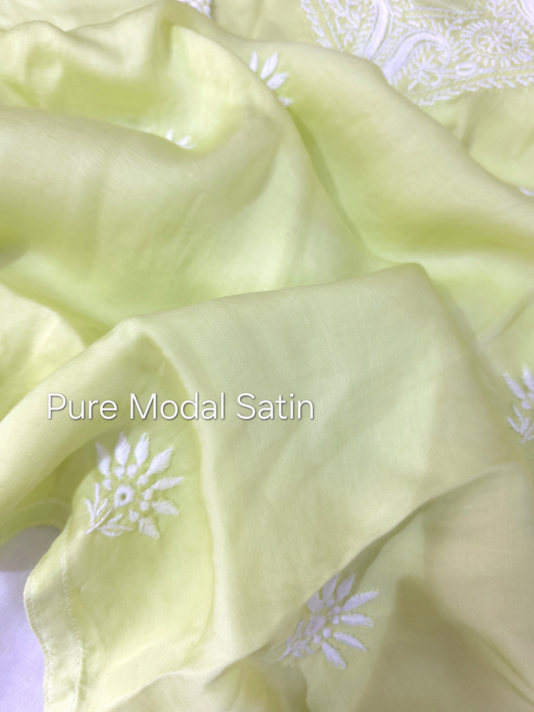 Women's Modal Satin Chikankari Top – Authentic 2 Taar Hand Embroidery
