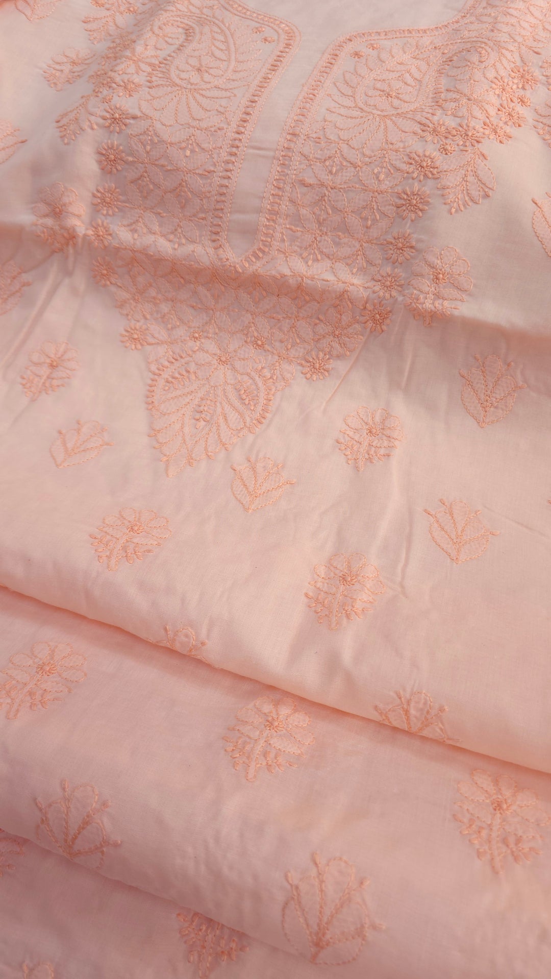 Paridhan Chikan Premium Handcrafted Chikankari Cotton Suit Set | Unstitched Dress Material with Chiffon Dupatta | Made in Lucknow