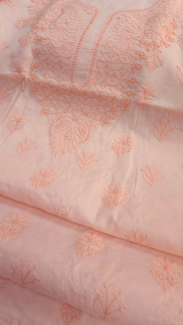 Paridhan Chikan Premium Handcrafted Chikankari Cotton Suit Set | Unstitched Dress Material with Chiffon Dupatta | Made in Lucknow
