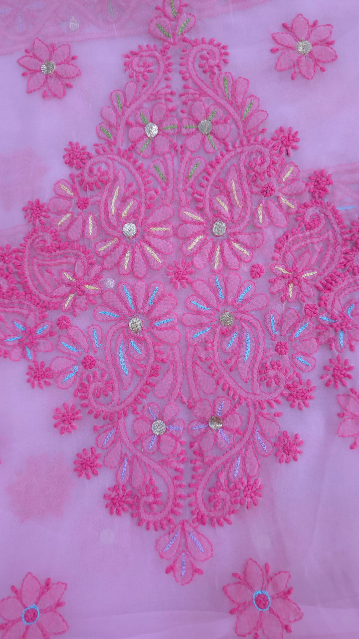 Georgette Chikankari Dress Material Resham Aari pearl Work