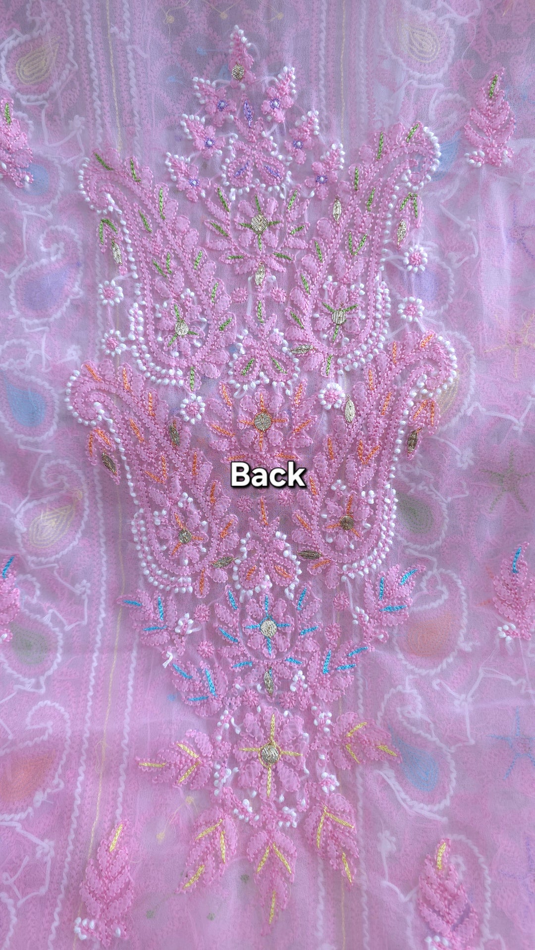 Fida Georgette Chikankari Dress Material Resham Aari pearl Work