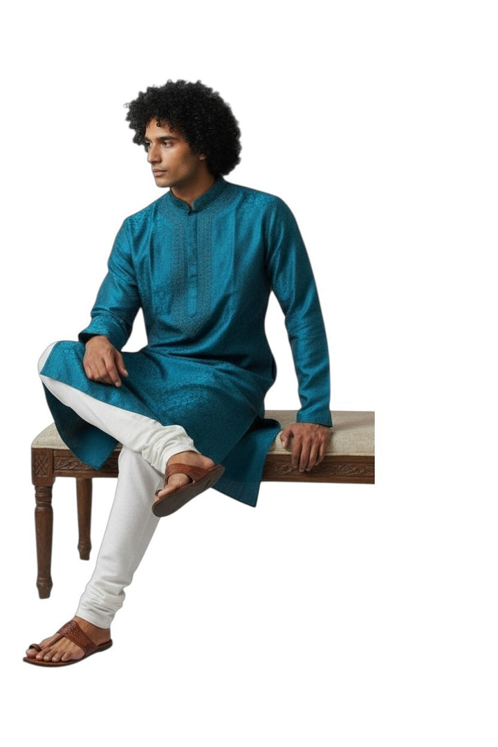 Banarsi jacquard silk kurta