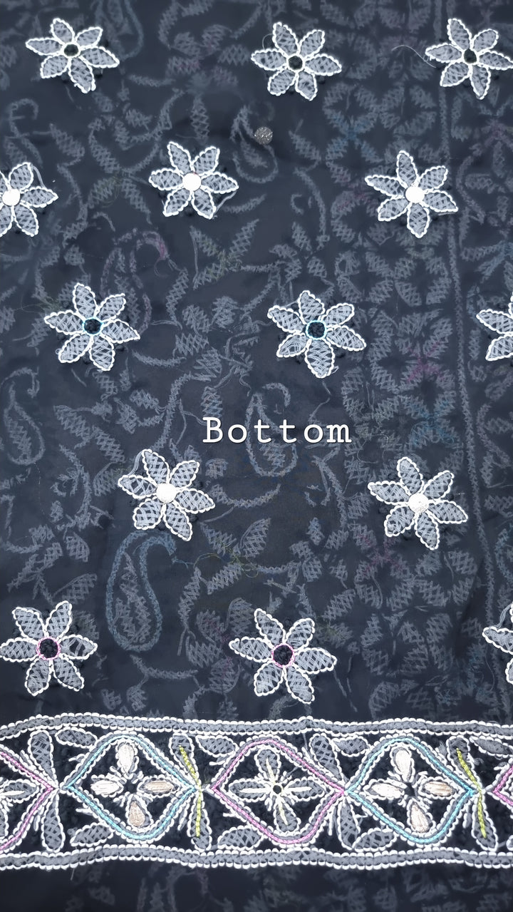 Georgette Chikankari Dress Material Resham Aari Work