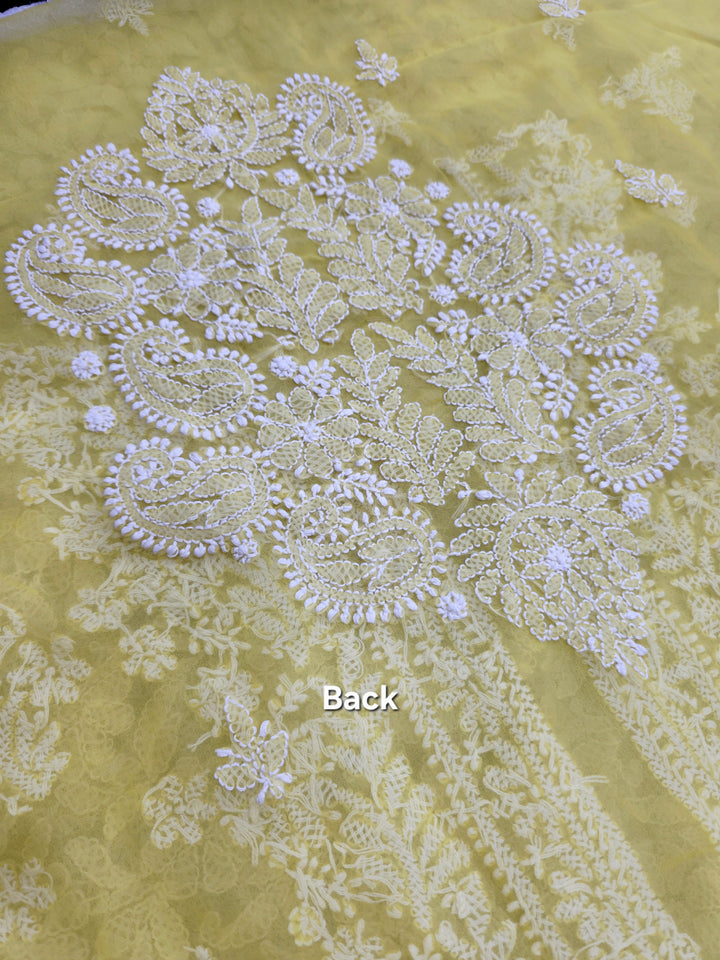 Lucknowi Georgette Chikankari Dress Material – Hand Embroidery Kurta, Bottom & Dupatta | Festive Queen Shades