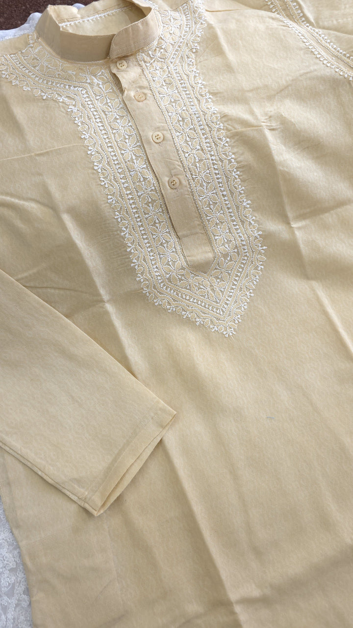 Brasso Cotton hand embroidered Men's chikankari kurta
