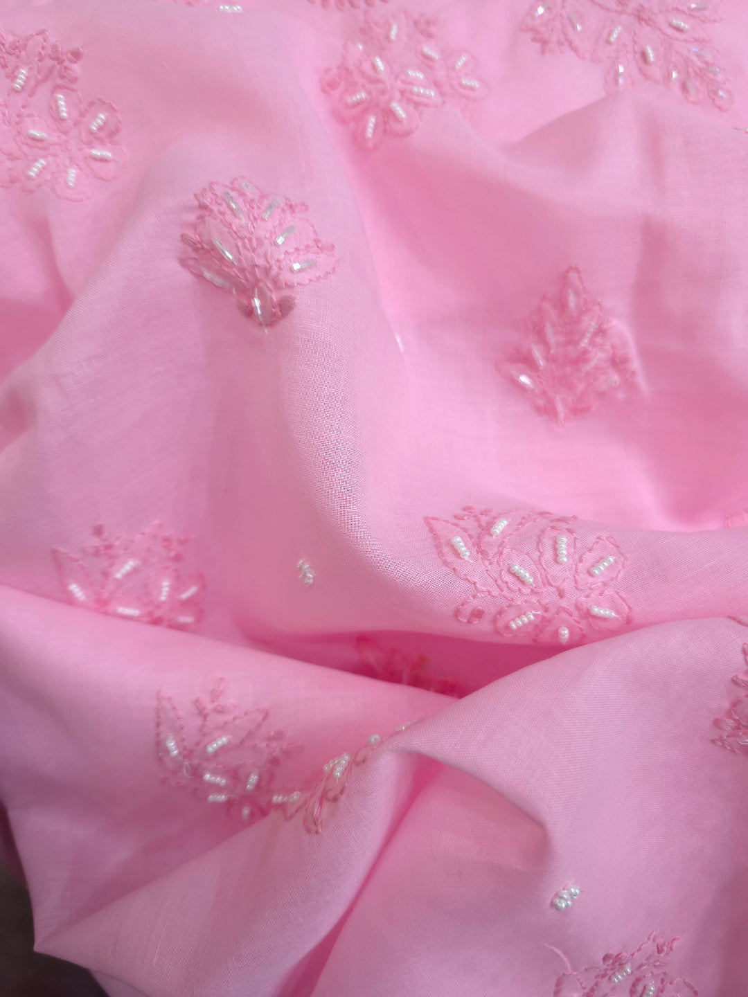 Pearl Chikankari Cotton Dress Material | Paridhan Chikan