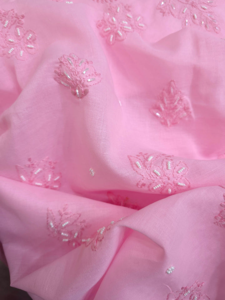 Pearl Chikankari Cotton Dress Material | Paridhan Chikan
