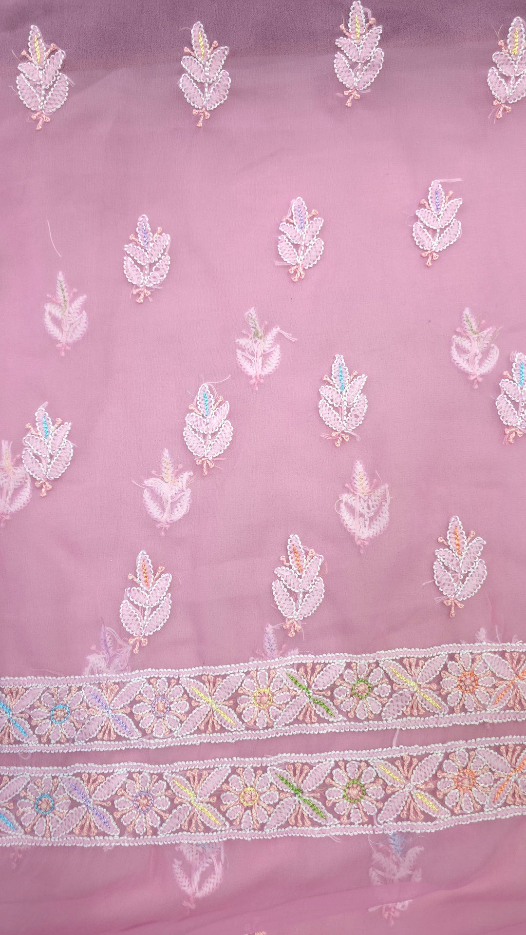 Georgette Chikankari Dress Material Resham Aari pearl Work