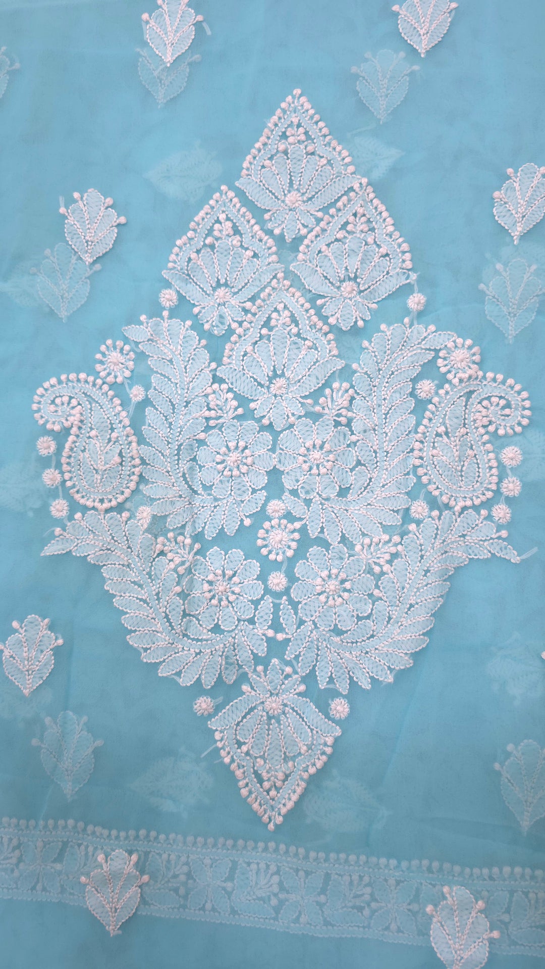 Lucknowi Georgette Chikankari Dress Material – Hand Embroidery Kurta, Bottom & Dupatta | Festive Queen Shades
