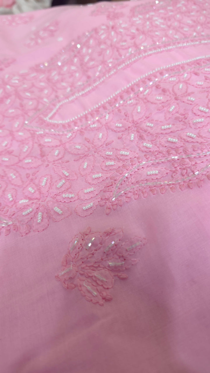 Pearl Chikankari Cotton Dress Material | Paridhan Chikan