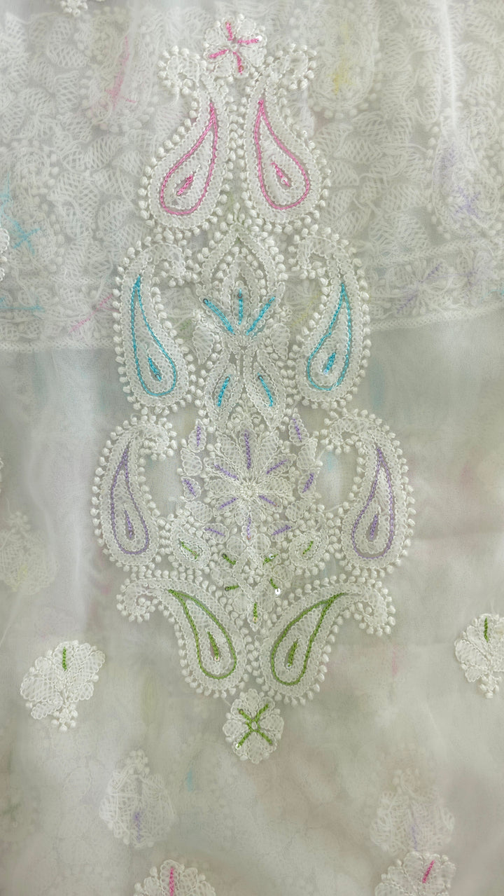 Georgette Chikankari Dress Material Resham Aari pearl Work