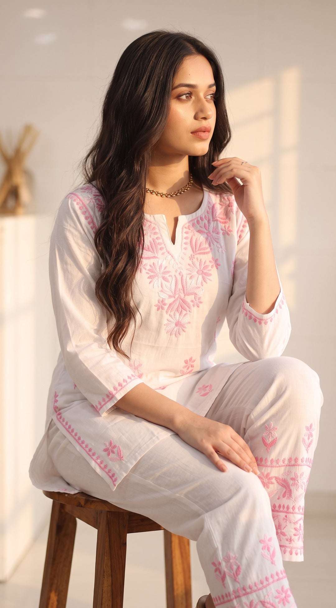 Zara Pure Rayon Chikankari Top for Women | Hand Embroidered Lucknowi Rayon Top | Paridhan Chikan