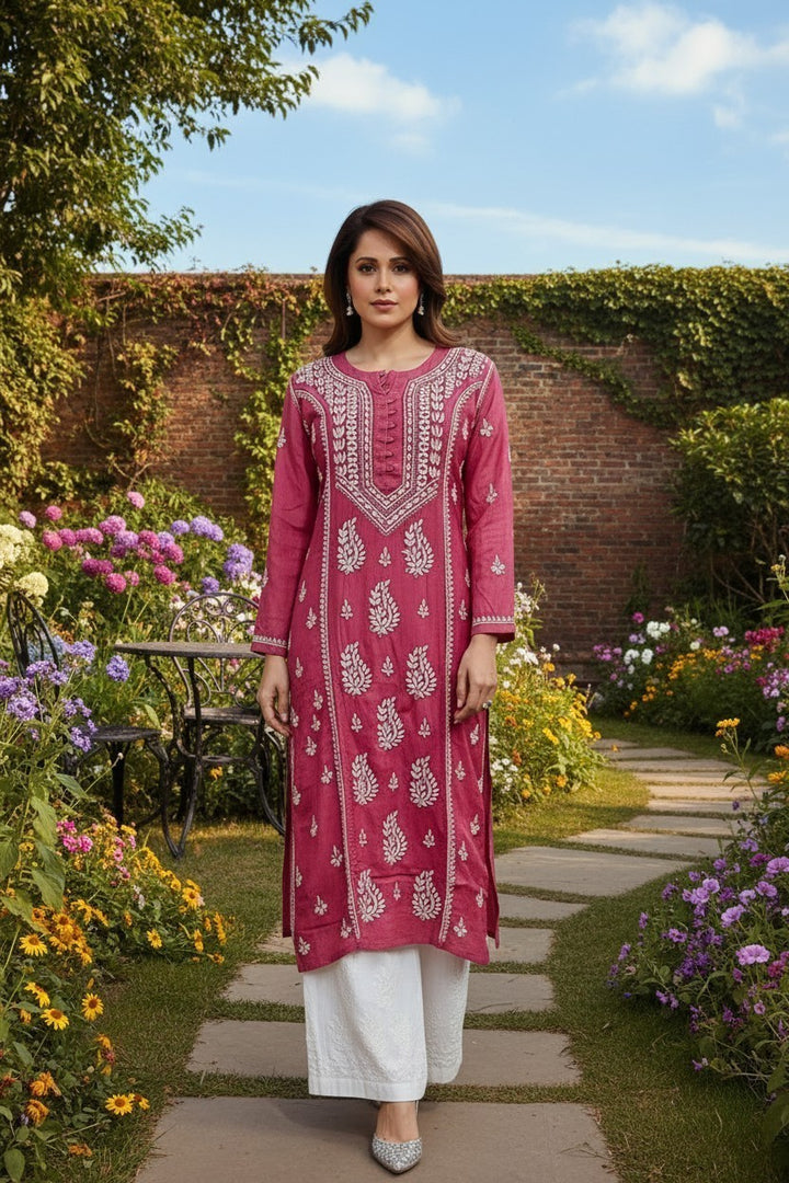 Pure Muslin Chikankari Kurti