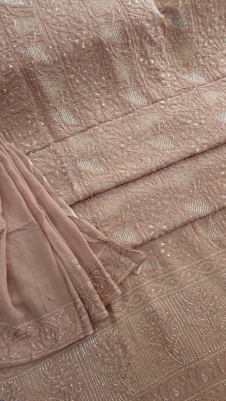 Pure Georgette Viscose Chikankari Dress Material | Paridhan