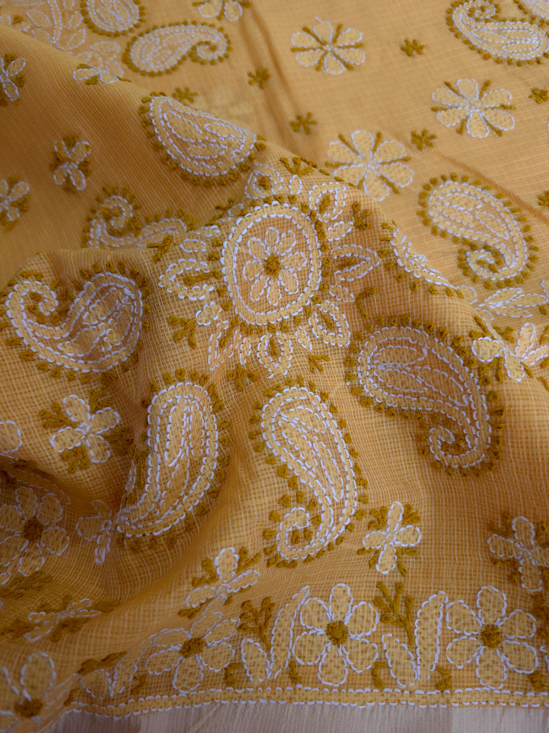Hand Embroidered Chikankari Banarasi Silk Saree with Intricate Border & Palla Pattern – Includes  Blouse | Paridhan Chikan