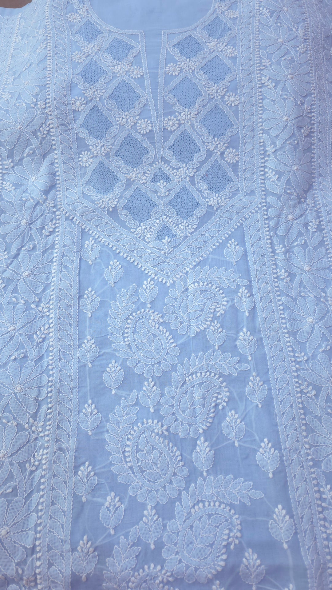 Sarahna Lucknow Hand Jaali Chikankari Cotton Dress Material