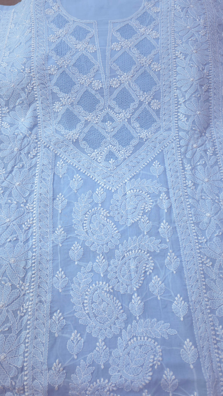 Sarahna Lucknow Hand Jaali Chikankari Cotton Dress Material