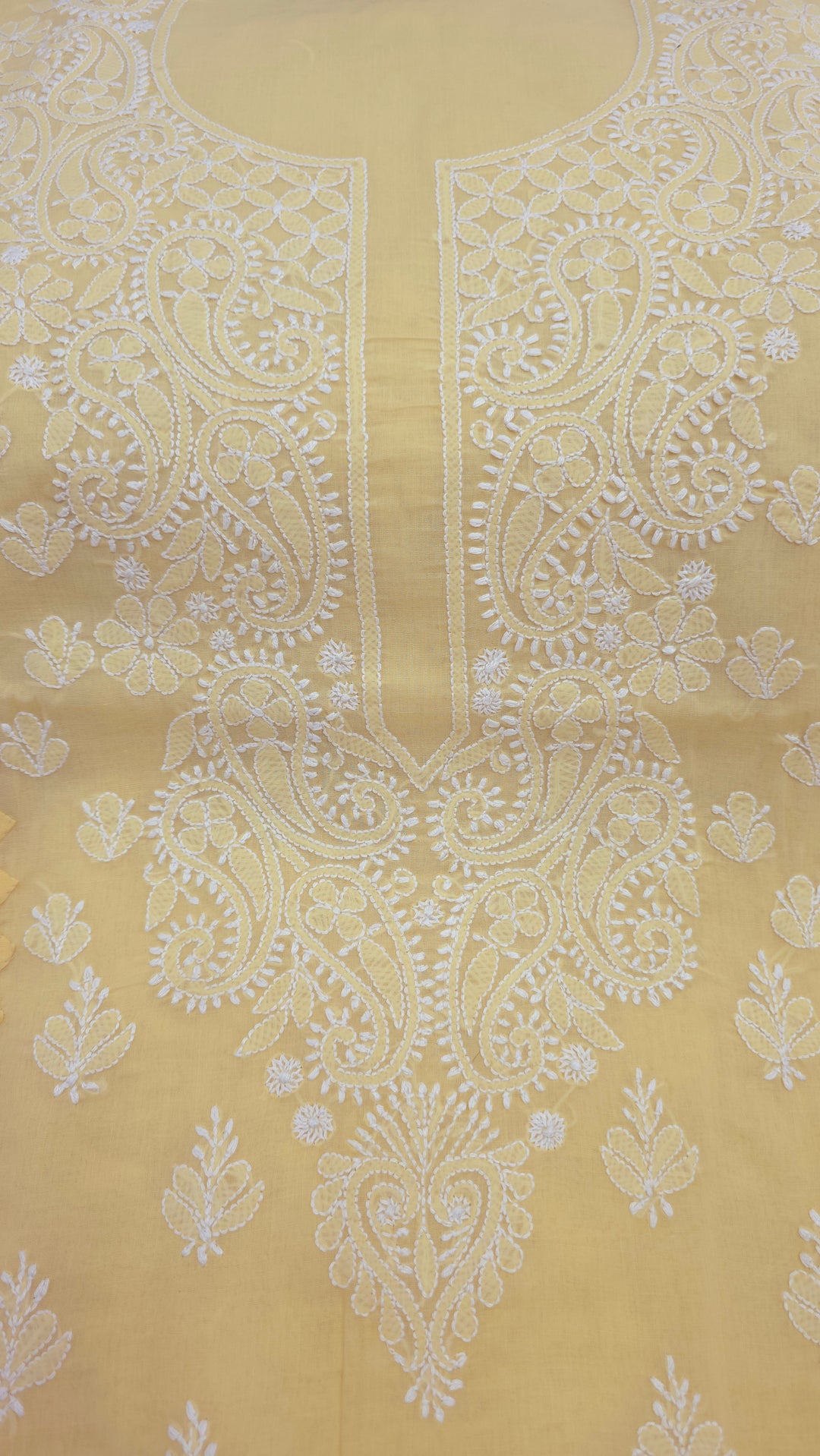 Darz Lucknowi Chikankari  Dress Material – Handmade Cotton Suit with Chiffon Dupatta