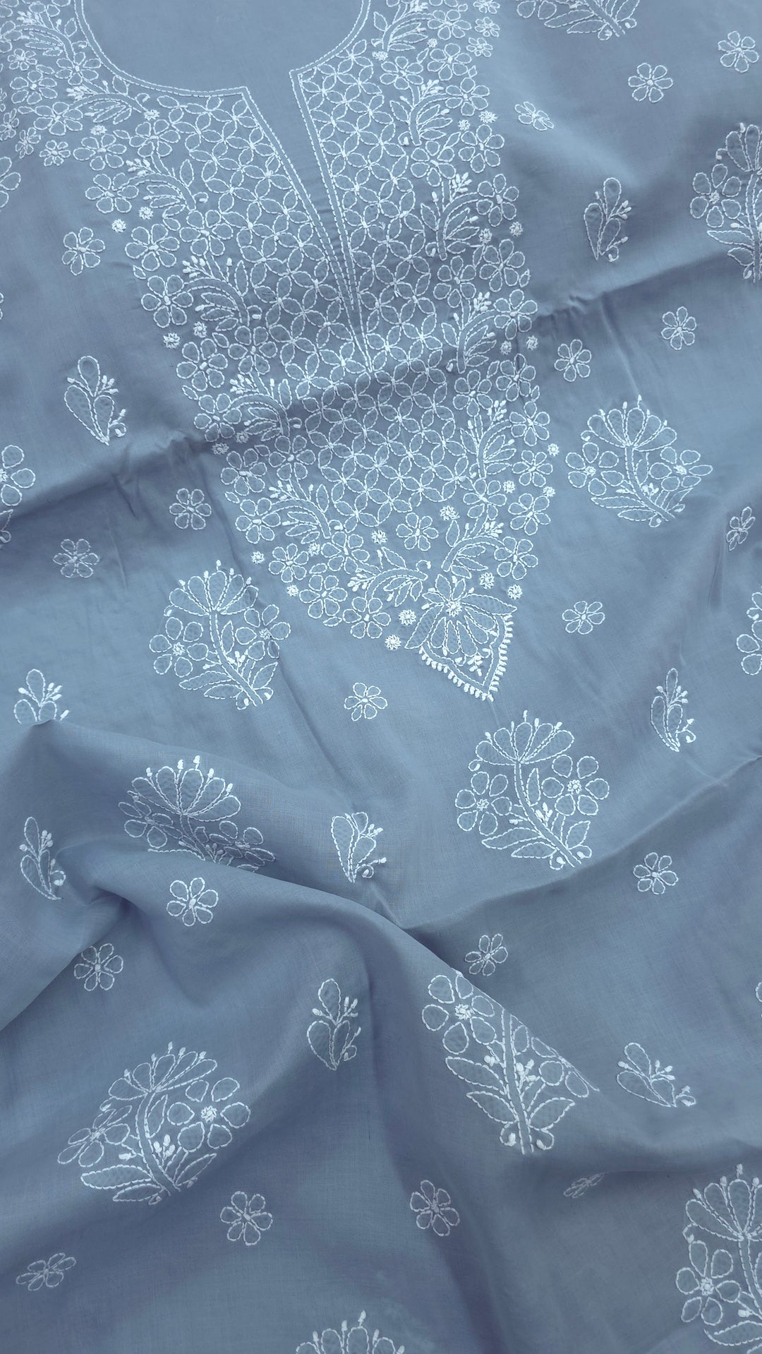 Paridhan Chikan Premium Handcrafted Chikankari Cotton Suit Set | Unstitched Dress Material with Chiffon Dupatta | Made in Lucknow