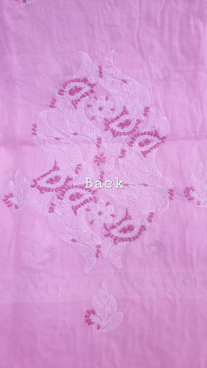 Paridhan Chikan Premium Handcrafted Chikankari Cotton Suit Set | Unstitched Dress Material with Chiffon Dupatta | Made in Lucknow