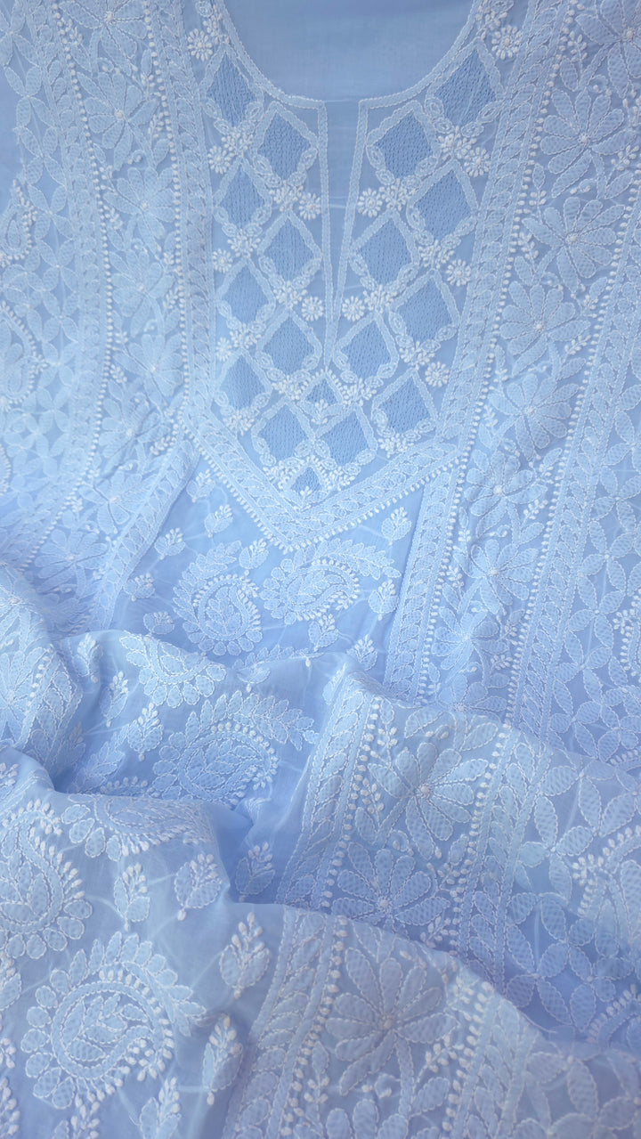 Sarahna Lucknow Hand Jaali Chikankari Cotton Dress Material