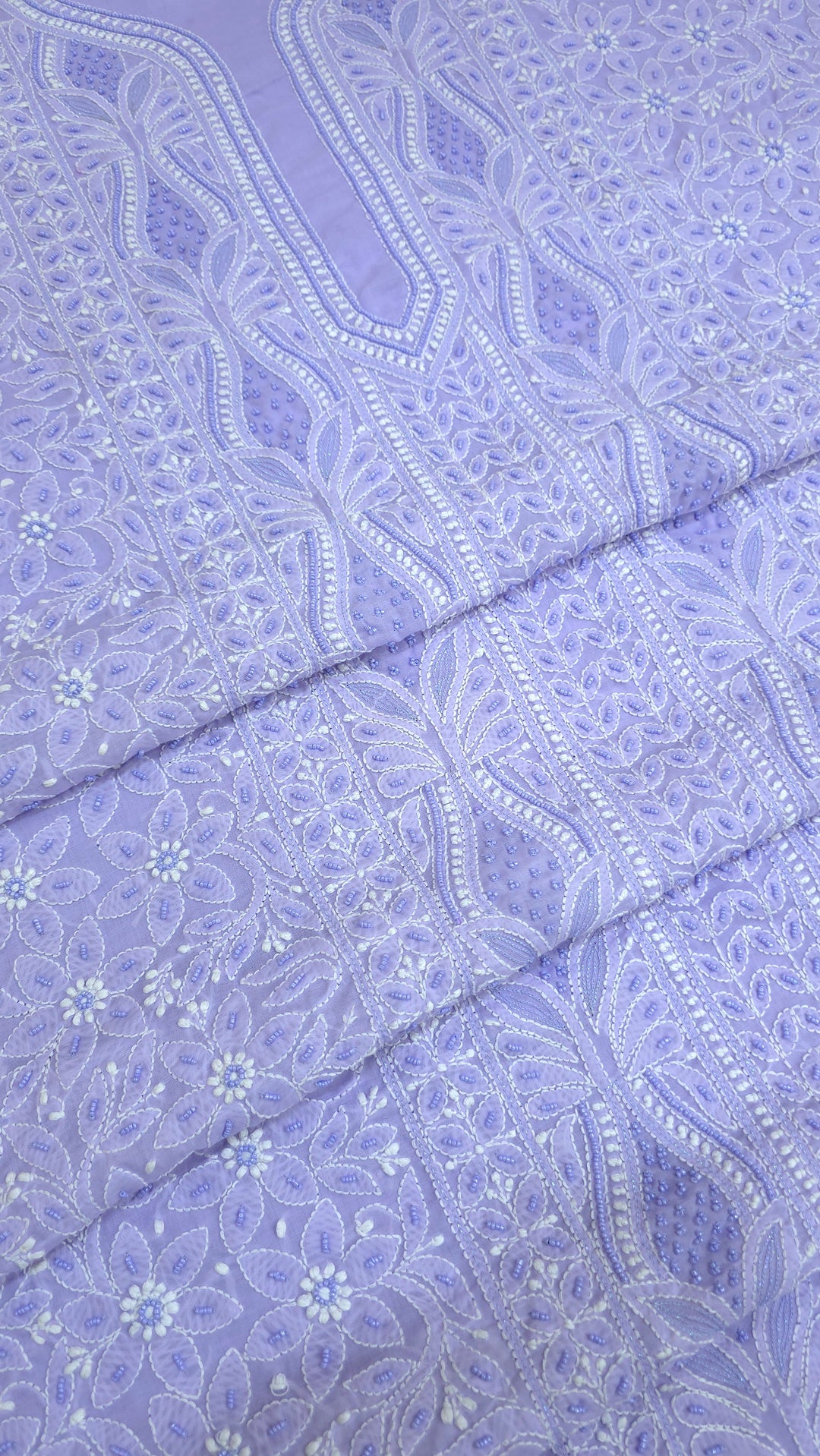 Paridhan Chikan Cotton Chikankari Unstitched Dress Material – 3 Pc Suit Set with Hand Embroidery & Pearl Work in Every Motif