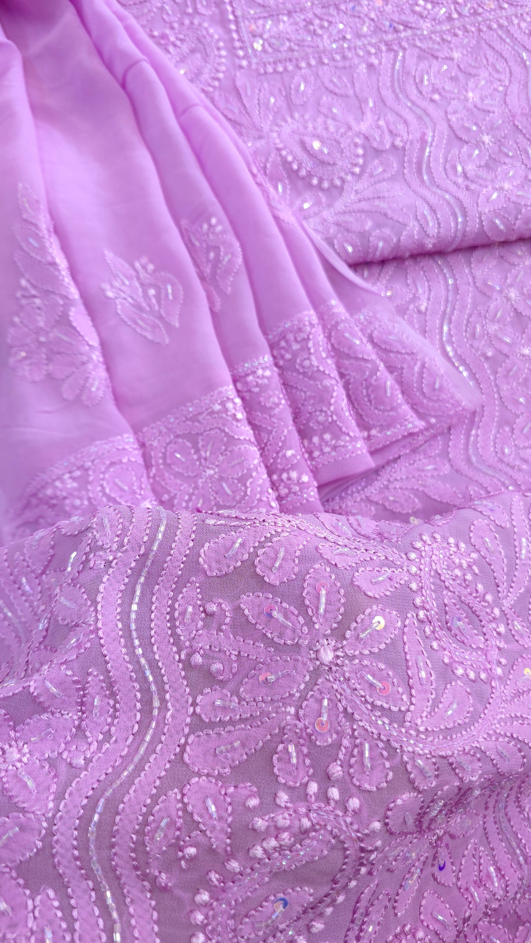 Pure Georgette Viscose Chikankari Dress Material | Paridhan