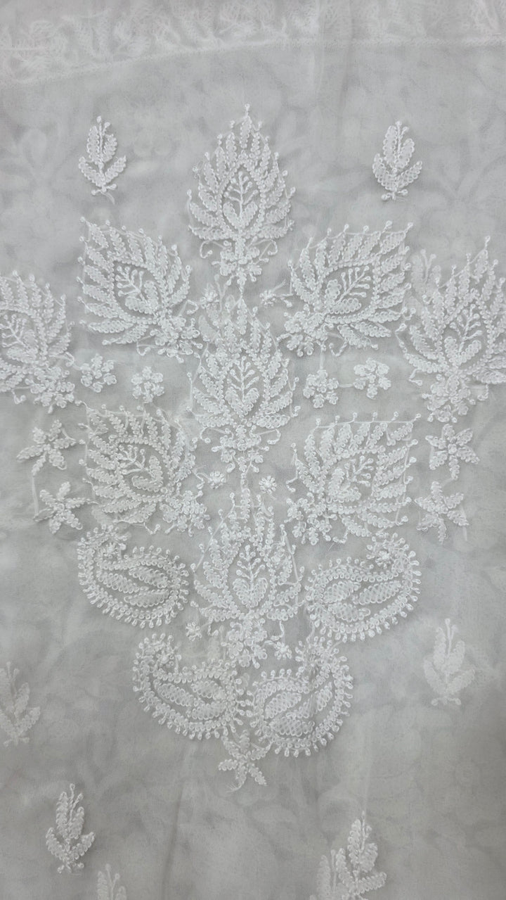Lucknowi Georgette Chikankari Dress Material – Hand Embroidery Kurta, Bottom & Dupatta | Festive Queen Shades