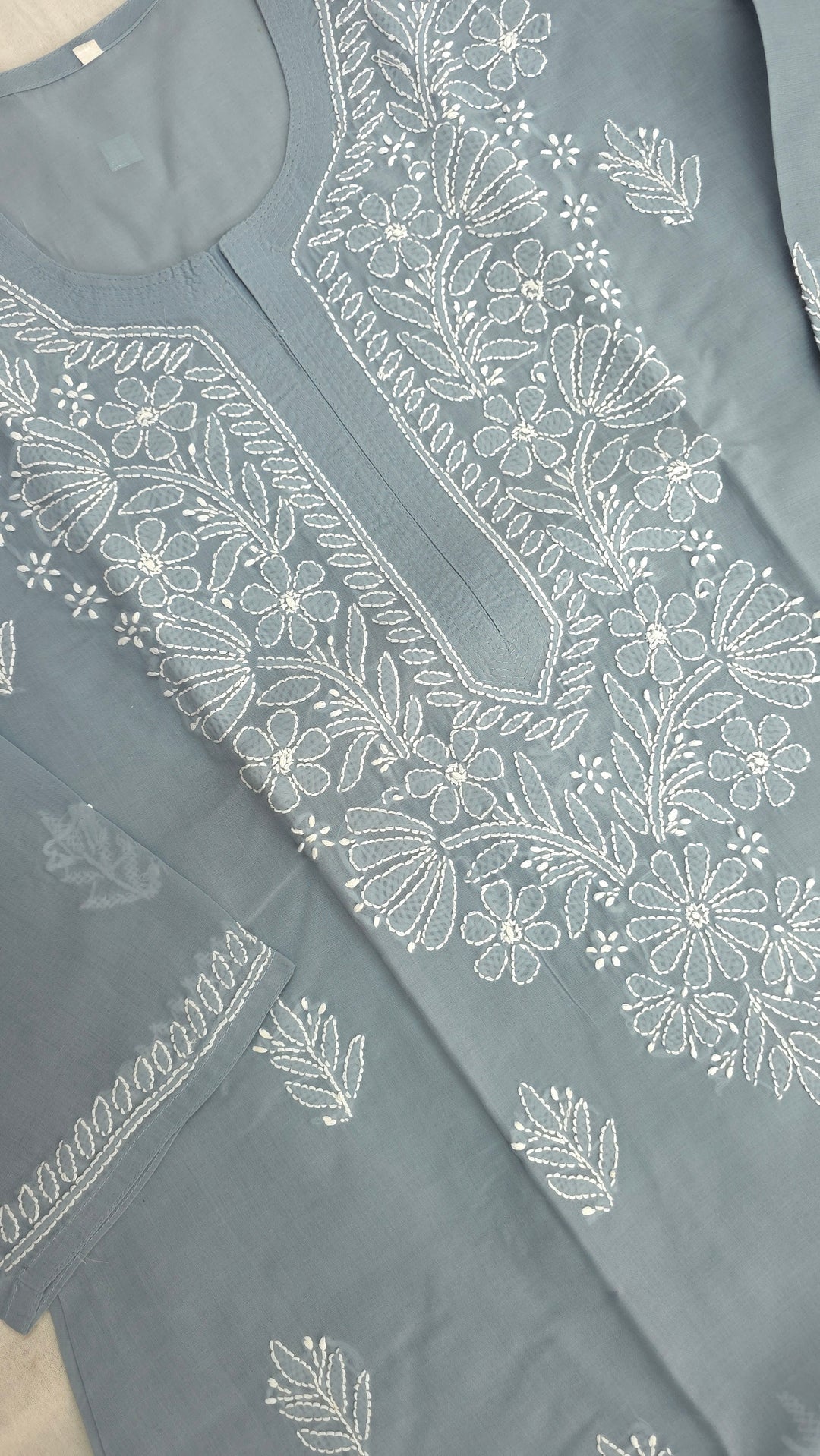 Elegant Cotton Chikankari Kurti for Women | Lightweight Hand Embroidered Office & Daily Wear Kurta