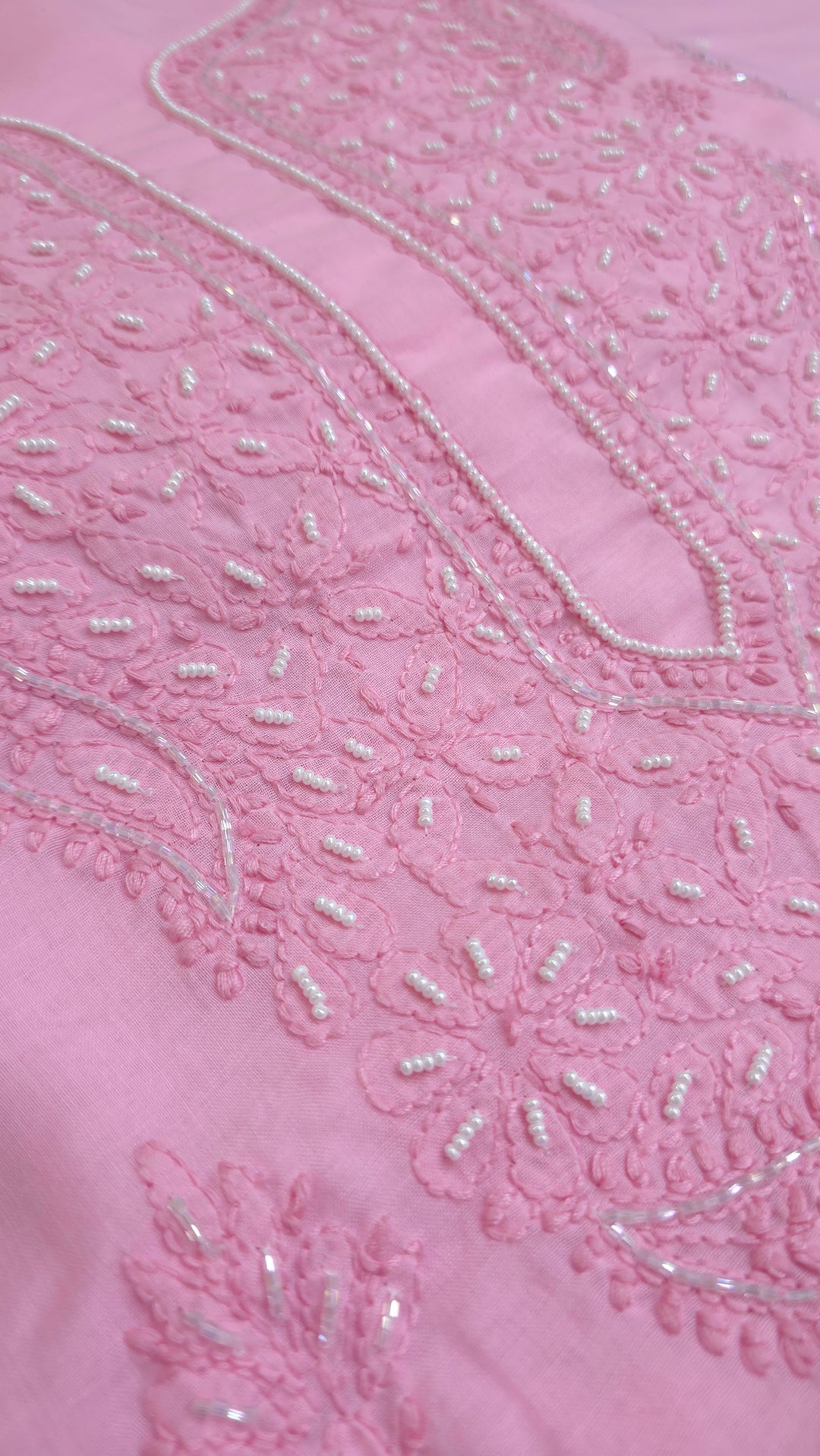 Pearl Chikankari Cotton Dress Material | Paridhan Chikan