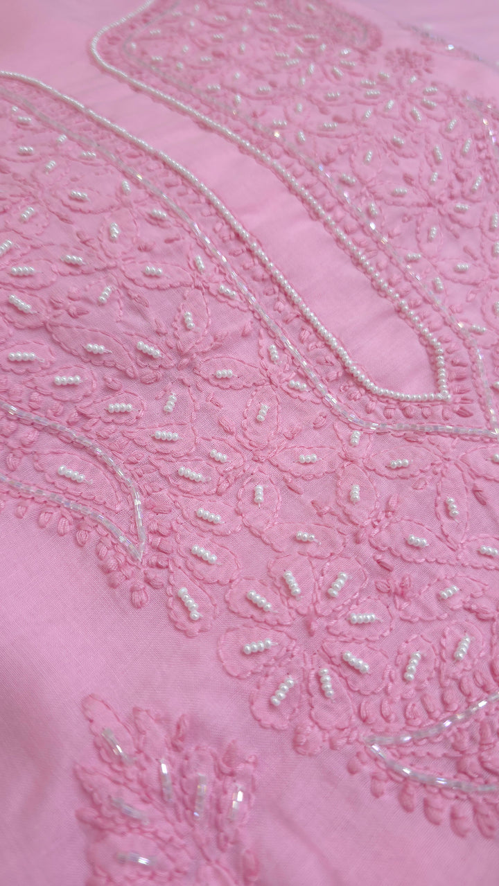 Pearl Chikankari Cotton Dress Material | Paridhan Chikan