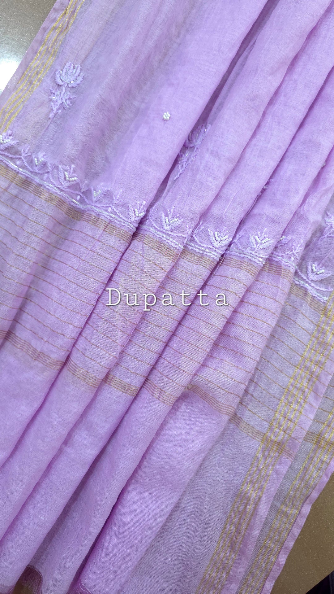 Hiba Premium Mul Chanderi Supersoft Dyeable Chikankari Dress Material | Hand Embroidered with Pearls & Cutdaana | Kurta & Dupatta Set