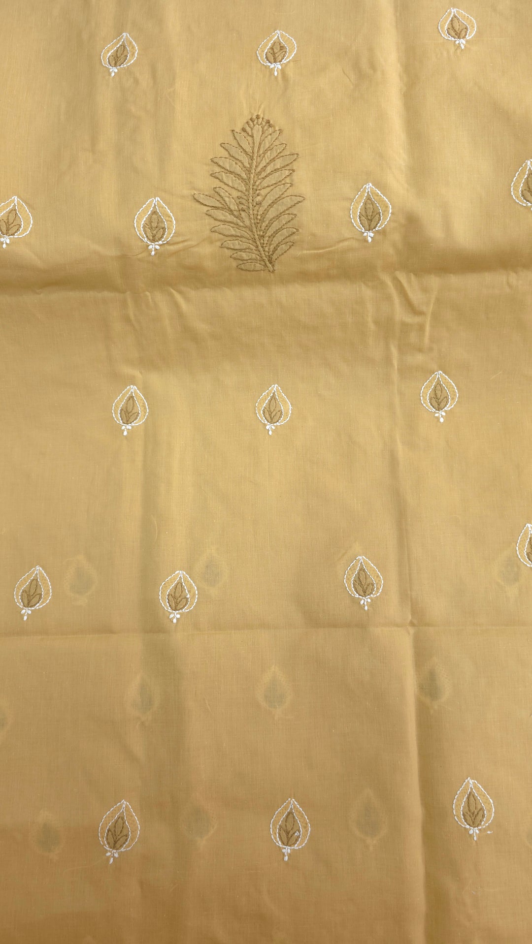 Paridhan Chikan Premium Cool Cotton Chikankari Dress Material Set with Hand Embroidered Kurta, Bottom & Chiffon Dupatta with Handmade Crochet Border