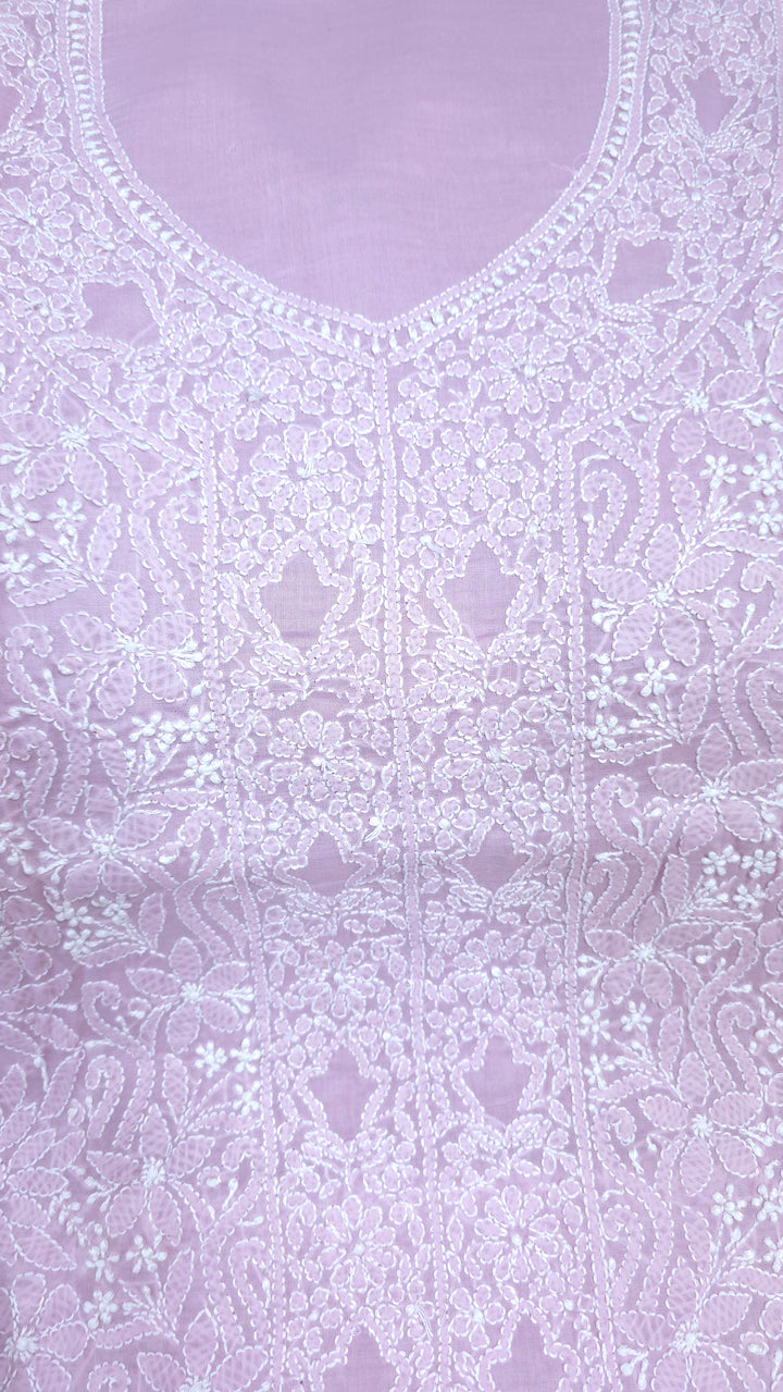 " Lucknowi Chikankari Unstitched Cotton Suit Set – Kurta, Bottom & Dupatta by Paridhan Chikan"
